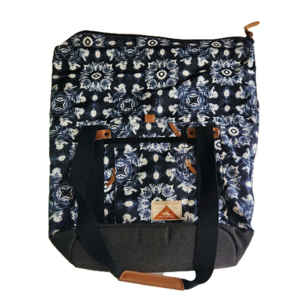 High Sierra Clybourn Tote Bag, Blue & White Geometric Eclipse/Raven, One Size